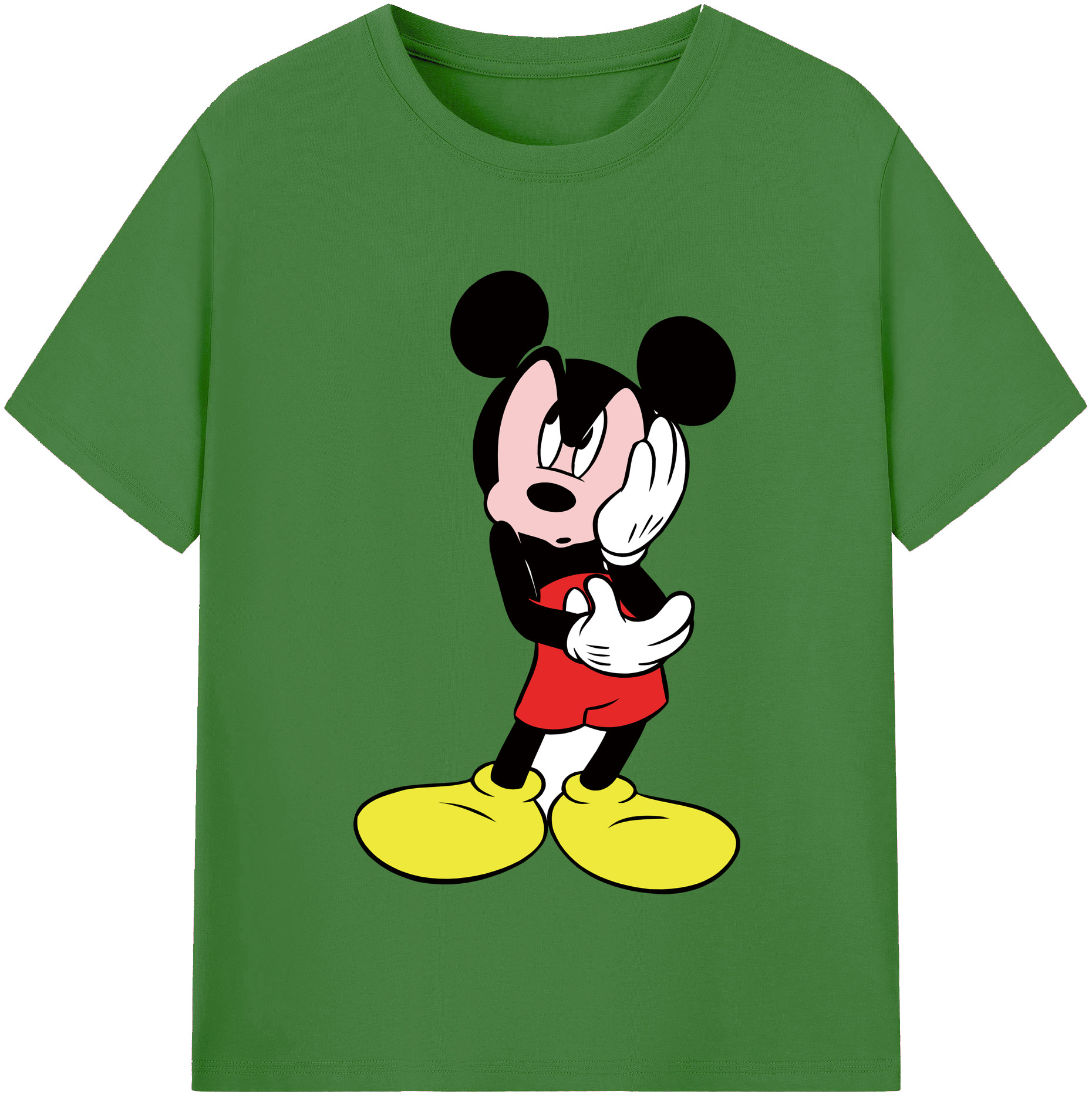 （画像用） ミッキーマウス Mickey Mouse レディースカジュアルプリントTシャツ（綿100％）